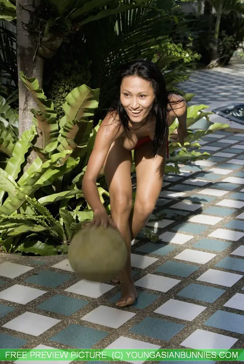 Asian Brunette Drops Her Bikini and Poses Nude in the Garden – photo 8 of 16