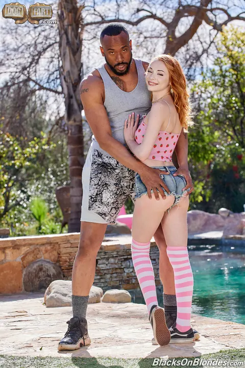 Cecelia Taylor: Redhead in Stockings Gets Fucked Doggy Style by the Pool – photo 10 of 21