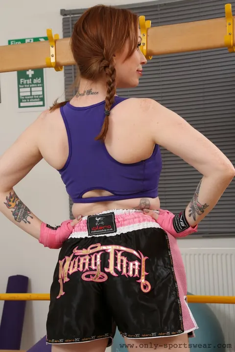 Alex Sim Wise: Busty Pale Redhead Strips Out of Her Boxing Shorts in the Gym – photo 3 of 21