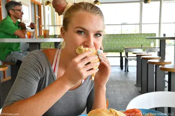 Blonde Strips Out of Her Shorts in a Public Gym Mirror Selfie