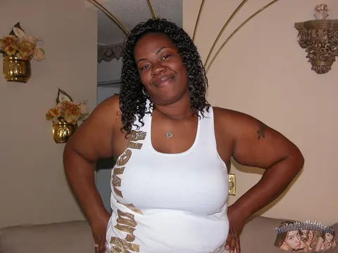 Curvy Ebony MILF Undresses and Fingers Her Pussy – photo 1 of 16