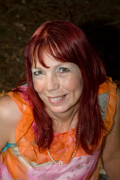 Mature Redhead Strips and Fingers Her Hairy Pussy in the Forest – photo 2 of 21