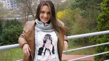 Busty European Brunette Masturbates with a Toy Outdoors