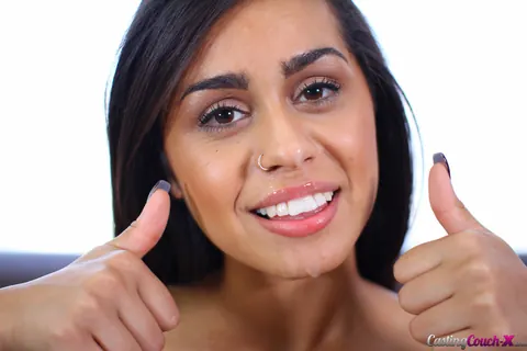 Eva Saldana: Latina Brunette Deepthroats Cock and Takes a Facial – photo 20 of 20