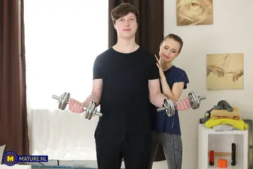 Petite European MILF Fucks Her Fitness Instructor