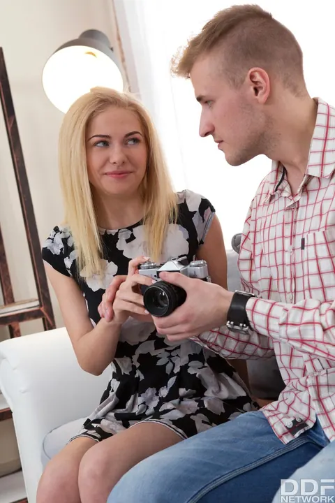 European Blonde Strips and Fucks the Photographer – photo 2 of 16
