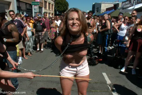 Payton Bell: Petite Redhead with Big Tits Gets Bound and Spreads Outdoors – photo 5 of 21