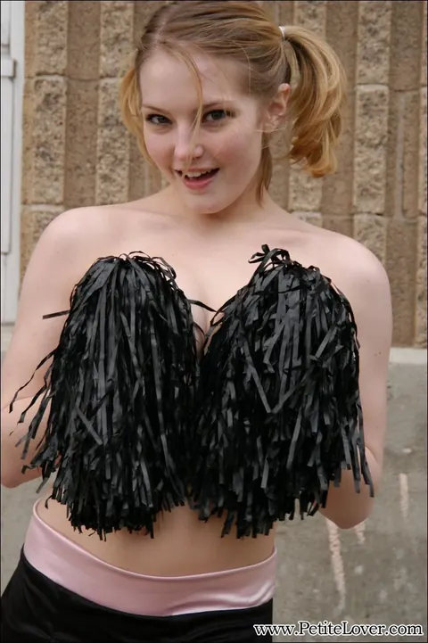 Cute Chloe: Slim Blonde in Pigtails Flashes Panties and Tits Outdoors – photo 15 of 16
