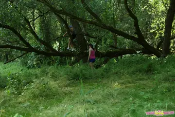 Brunette PAWG Rides Anal Outdoors on the Grass