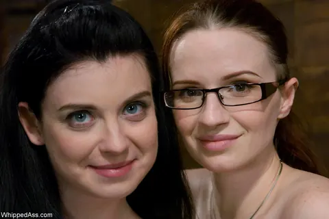 Claire Adams: Busty Redhead in Glasses Dominates Curvy Tattooed Partner in Bondage – photo 20 of 20