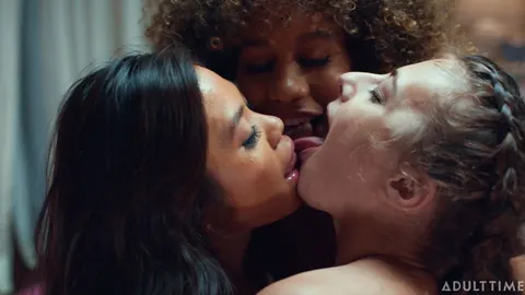 Gia Derza: Petite Asian and Ebony Canadian Lesbians Kiss, Finger, and Squirt – photo 19 of 20
