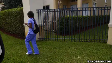 Petite Ebony Brunette Fucks Her Partner Outdoors