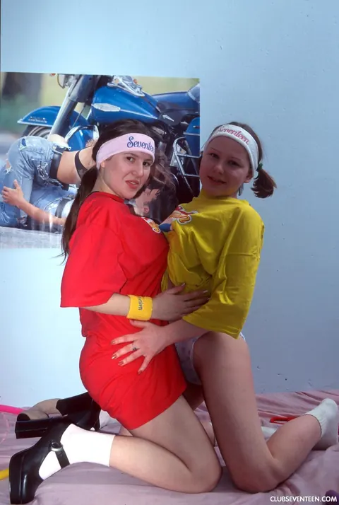 Thick Lesbians with Big Tits Share a Dildo in Panties and Socks – photo 1 of 21
