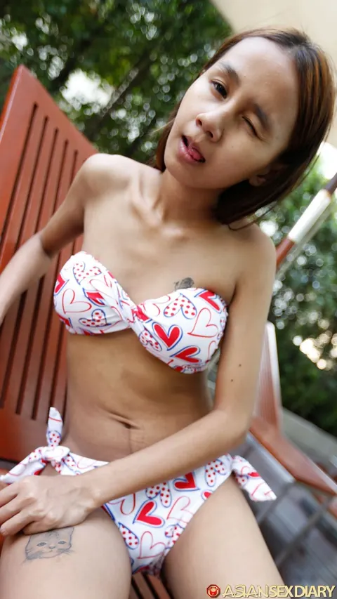 Petite Hairy Asian Babe Strips Off Her Bikini for Doggy Sex – photo 2 of 20
