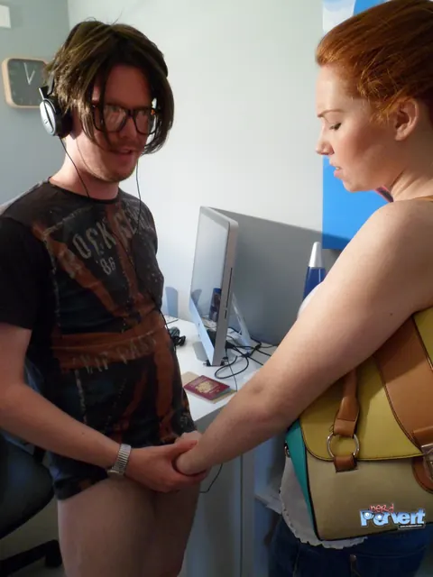 Candi Blows: Redhead in Glasses Sucks and Fucks After Peeling Off Her Jeans – photo 2 of 16