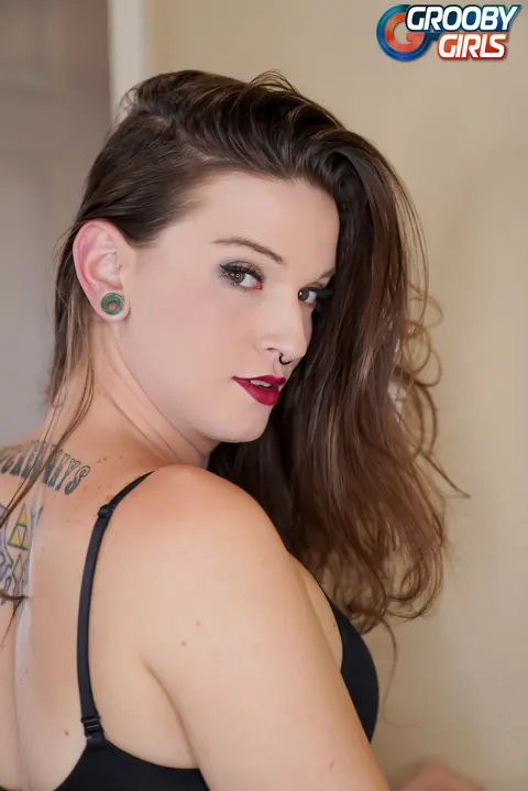 Trans Woman Undresses from Lingerie and Stockings – photo 3 of 16