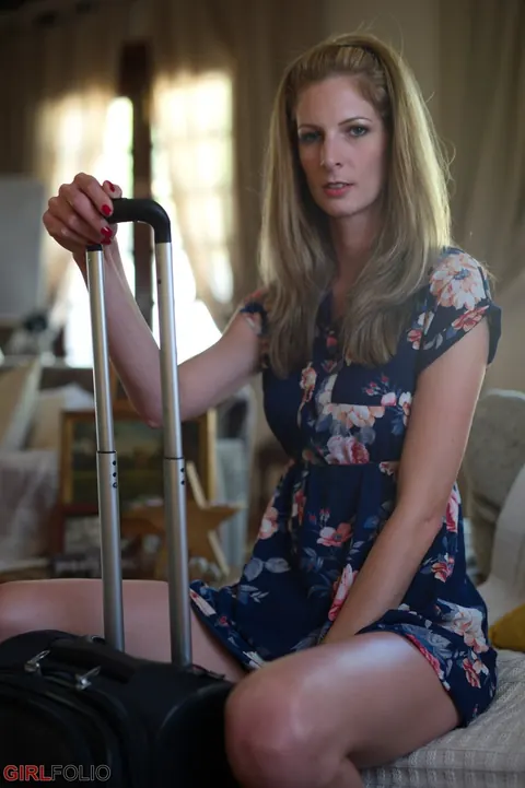 Rebecca Leah: Tall Blonde Flashes Panties and Spreads Her Legs in Public – photo 8 of 12