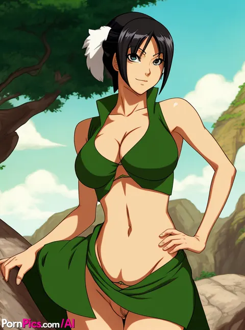 AI-Generated Short-Haired Babe Bares Her Big Tits Outdoors – photo 4 of 10