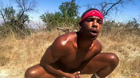 Man Strokes His Cock and Uses a Dildo Outdoors – photo 14 of 20