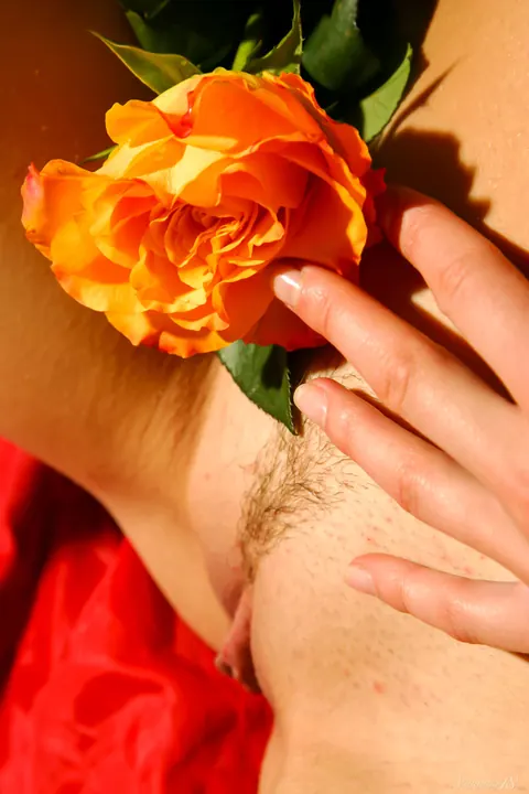 Tall Woman in Pigtails Pulls Panties Aside and Spreads Her Pussy – photo 16 of 21