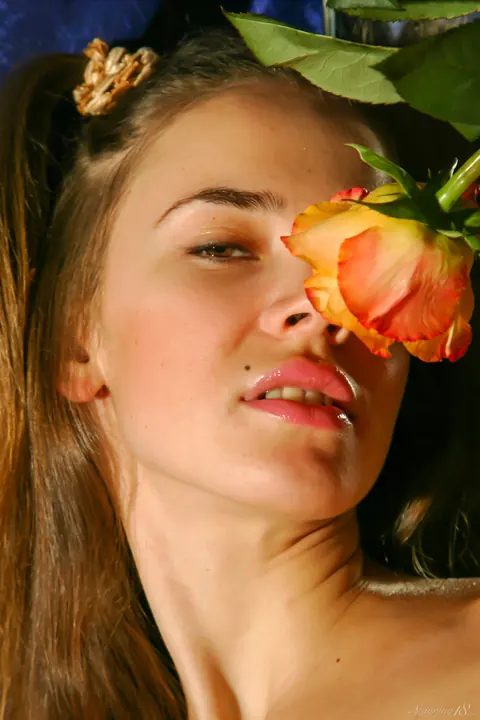 Tall Woman in Pigtails Pulls Panties Aside and Spreads Her Pussy – photo 11 of 21