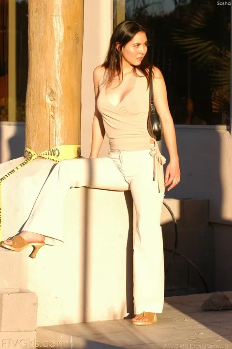 Brunette Exposes Her Big Tits and Ass in Public – photo 1 of 21