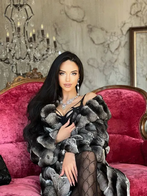 Tall Skinny Russian Drops Fur Coat for Lingerie Selfie – photo 1 of 10