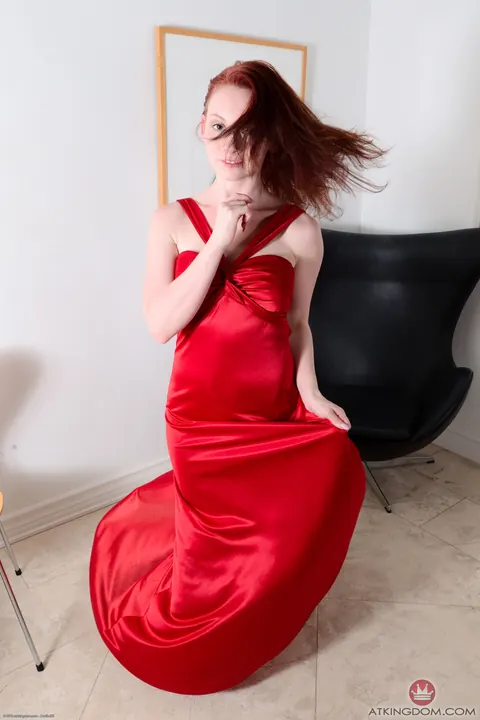 Athena Rayne: Petite Redhead Stands Nude and Shows Her Slim Figure – photo 1 of 21