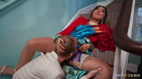 Yasmina Khan: Busty Asian MILF Enjoys Interracial Sex with Her Black Hubby – photo 11 of 21