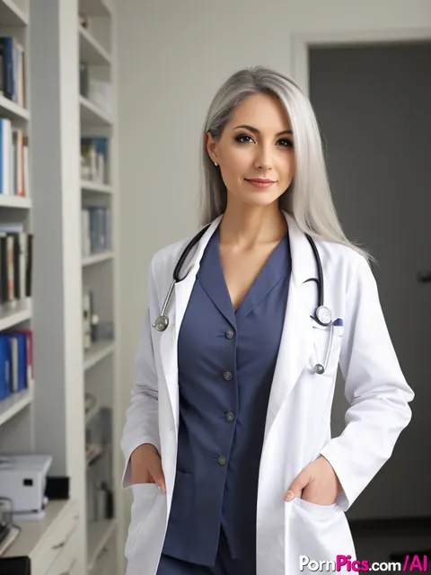 AI-Generated Blonde with Big Tits Spreads in a Doctor Uniform – photo 10 of 10