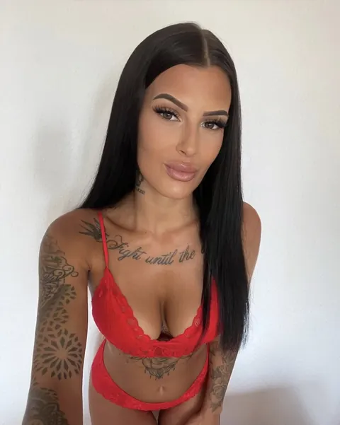 Tattooed Woman Poses in Lingerie Then Strips Nude – photo 6 of 12