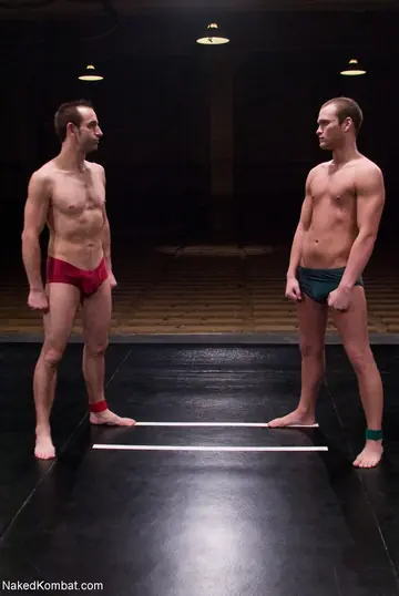 Two Men Undress and Stand Fully Nude Together