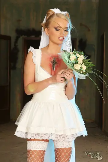 Blonde MILF Wedding Bride Dominates Bound Husband and Spreads