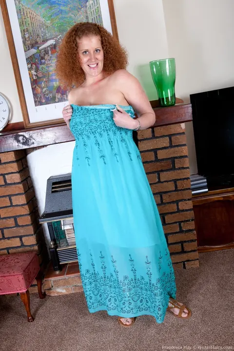 Francesca May: British Redhead MILF Undresses and Shows Her Hairy Pussy – photo 2 of 19