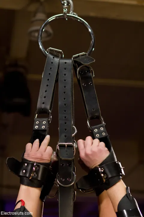 Amber Rayne: Blonde and Brunette Kneel Restrained for Lesbian Bondage Threesome – photo 9 of 21