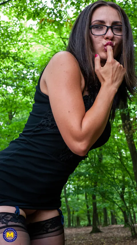 Thick European MILF Shows Her Big Ass in the Forest – photo 2 of 20