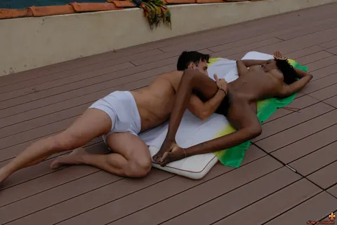 Ebony Babe Gets Fucked by the Pool After Panties Come Off – photo 16 of 16