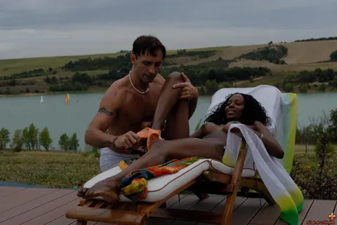 Ebony Babe Gets Fucked by the Pool After Panties Come Off – photo 9 of 16