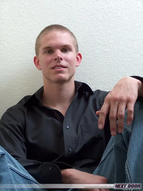 Hairy Blonde Guy Strips and Strokes on the Sofa – photo 17 of 21