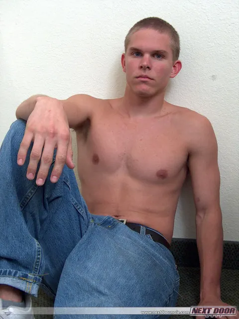 Hairy Blonde Guy Strips and Strokes on the Sofa – photo 3 of 21