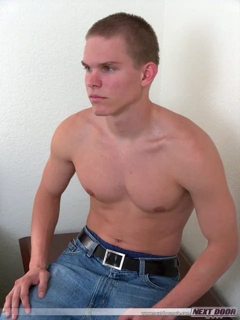 Hairy Blonde Guy Strips and Strokes on the Sofa – photo 7 of 21