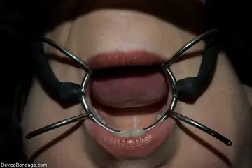Slim Brunette with Big Tits in Bondage Uses a Dildo