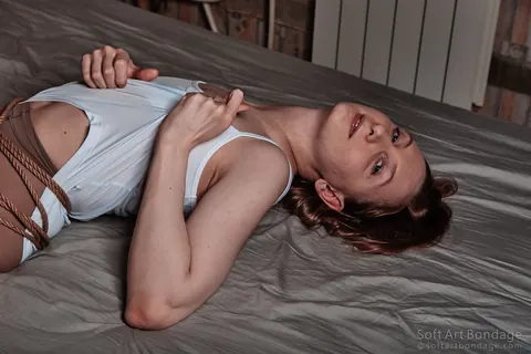 PAWG in Pantyhose and Top Spreads While Bound – photo 14 of 16