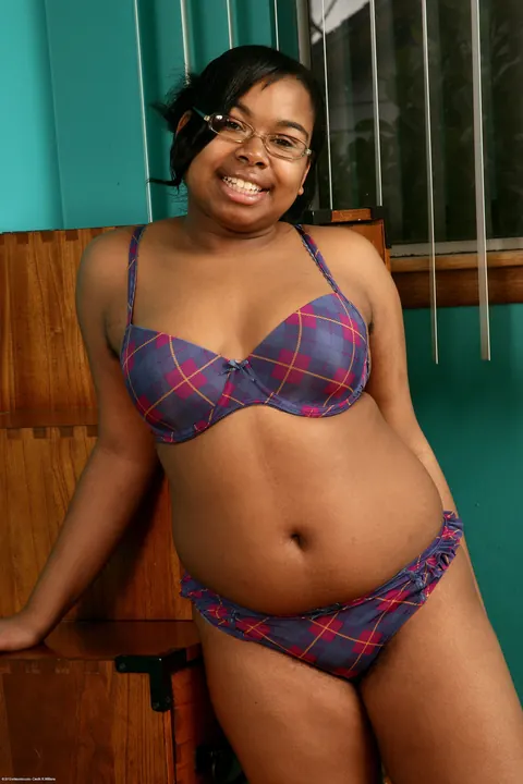 Monica Jimenez: Ebony BBW in Glasses Poses Nude and Shows Her Hairy Pussy – photo 7 of 21