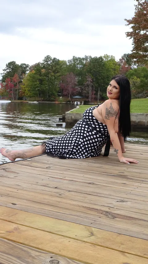 Mischievous Kitty: Thick Russian Brunette Strips Out of Her Dress Outdoors – photo 8 of 18
