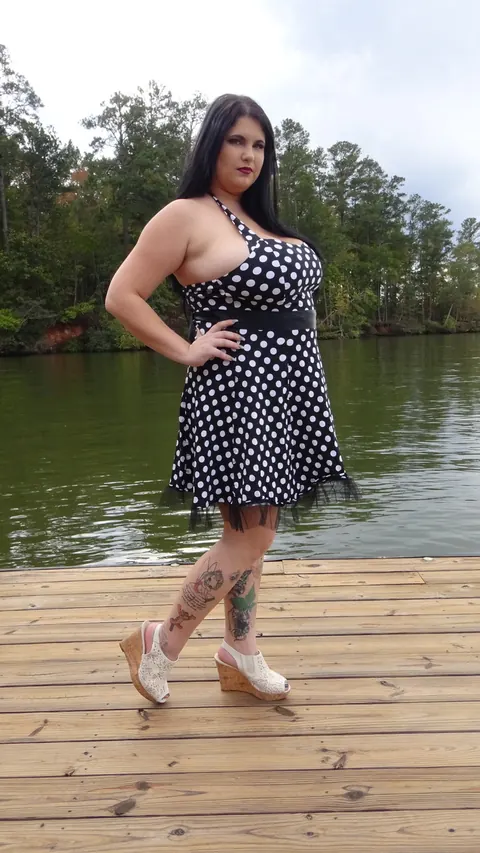 Mischievous Kitty: Thick Russian Brunette Strips Out of Her Dress Outdoors – photo 3 of 18