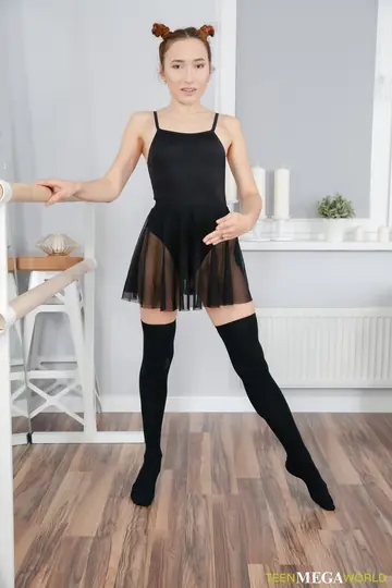 Petite Redhead in Stockings Takes First Anal