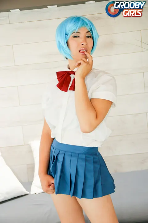 Asian Trans Woman Poses in Panties and Shows Her Body – photo 10 of 16