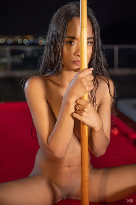 Petite Latina Spreads Her Pussy on a Table in Lingerie – photo 13 of 21