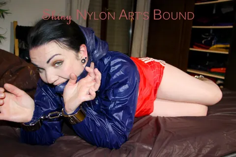Tattooed PAWG Bound in Shorts and Spreads Her Legs – photo 16 of 16